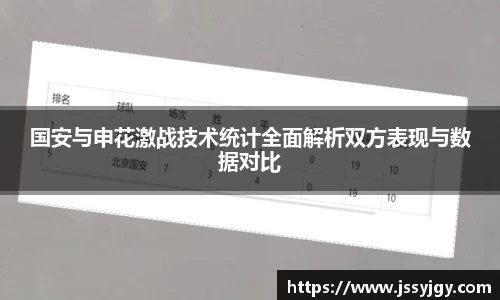 国安与申花激战技术统计全面解析双方表现与数据对比